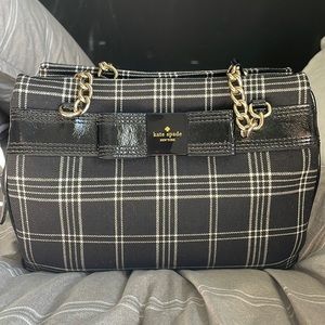Kate Spade Primrose Darcy Black white plaid bag